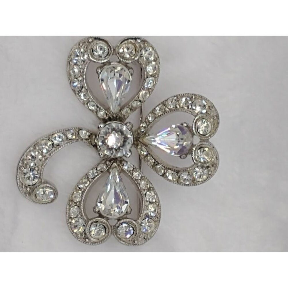 Rare Vintage BOGOFF Brooch Pin - Silver with Clear Rhinestones - Picture 2 of 6